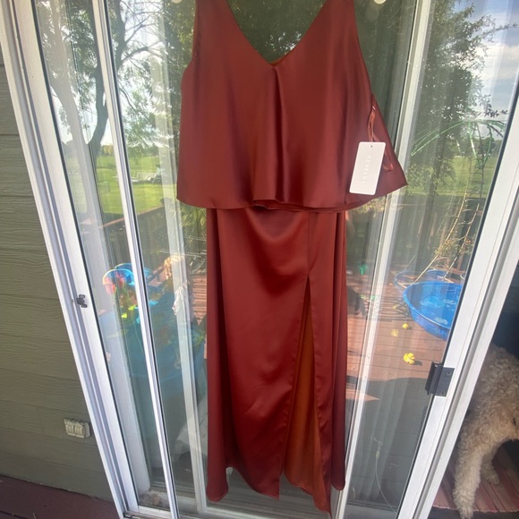 Reverly Terracotta rust two-piece dress - Picture 2 of 4